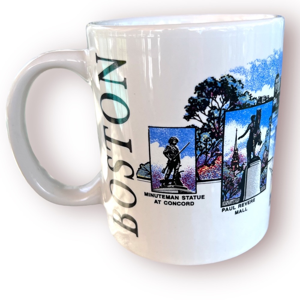 Vintage Boston Coffee Mug Paul Revere Mall U.S.S. Constitution Bunker Hill Etc.